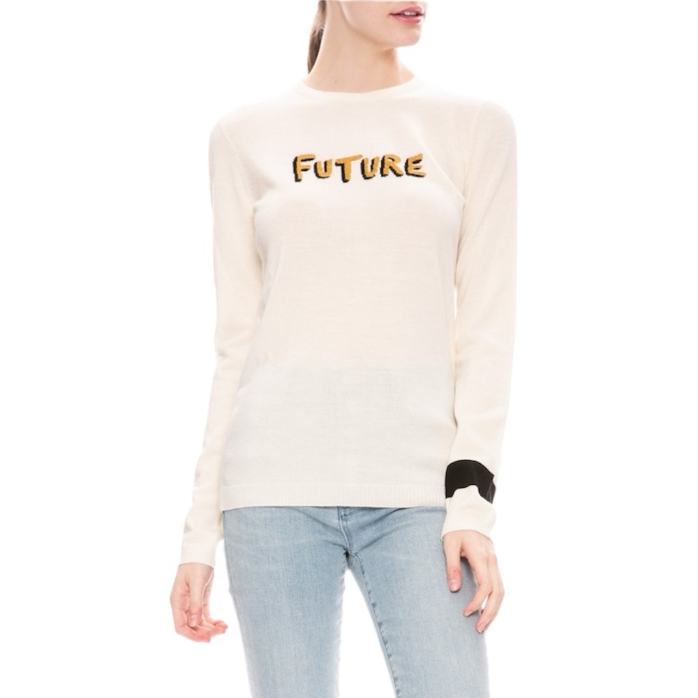 Bella Freud Future Wool Jumper Sweater Ivory Size Medium